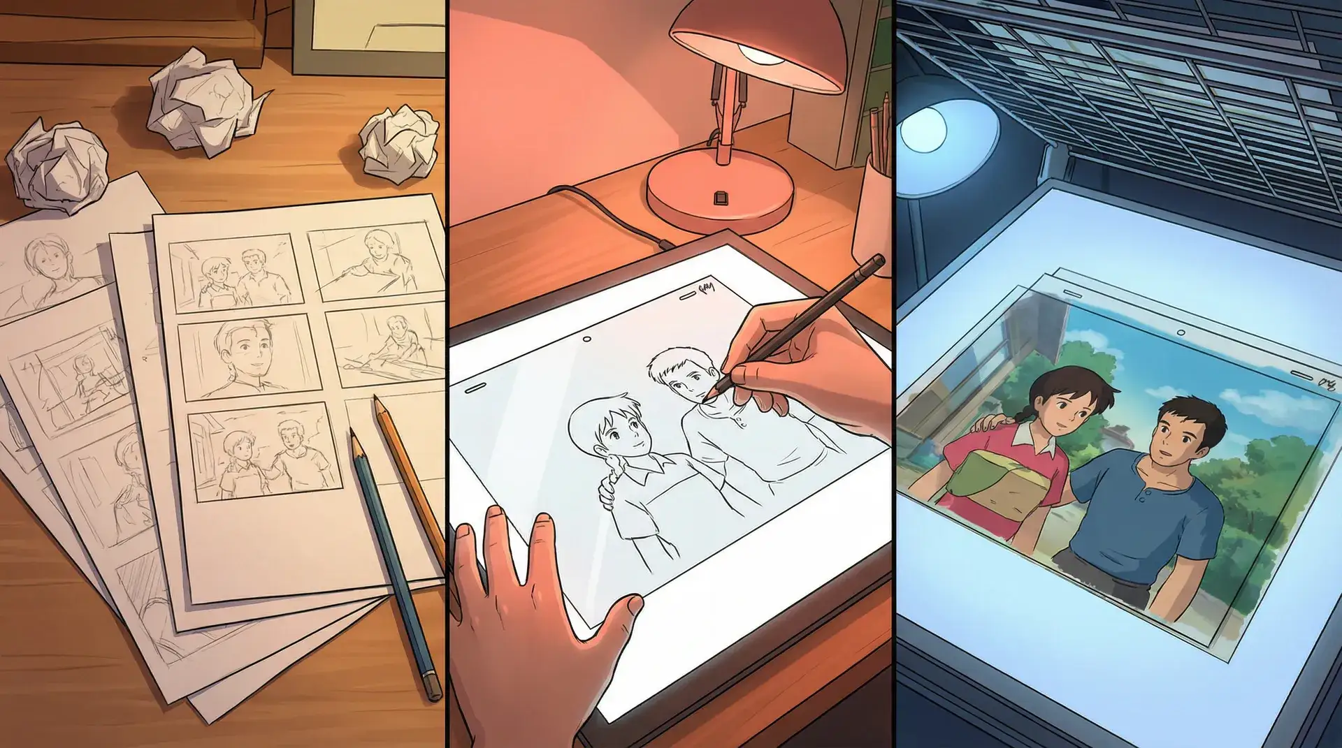 动画制作流程展示 - 从分镜到成品的 里番 创作过程